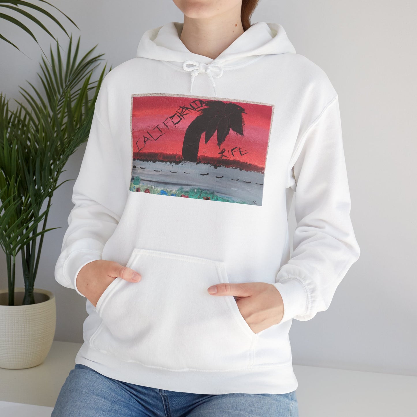 CALIFORNIA VIBES Heavy Blend Hoodie | Unisex Graphic Sweatshirt | Trendy Streetwear | Cozy Gift for Beach Lovers | Ideal for Casual Outings