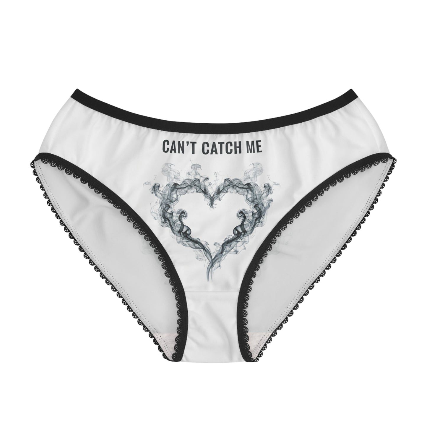 Can't Catch Me Heart Smoke Women's Briefs, Can't Catch Me Heart Pattern, Cute Lingerie, Comfortable Underwear, Everyday Wear, Gift for Her