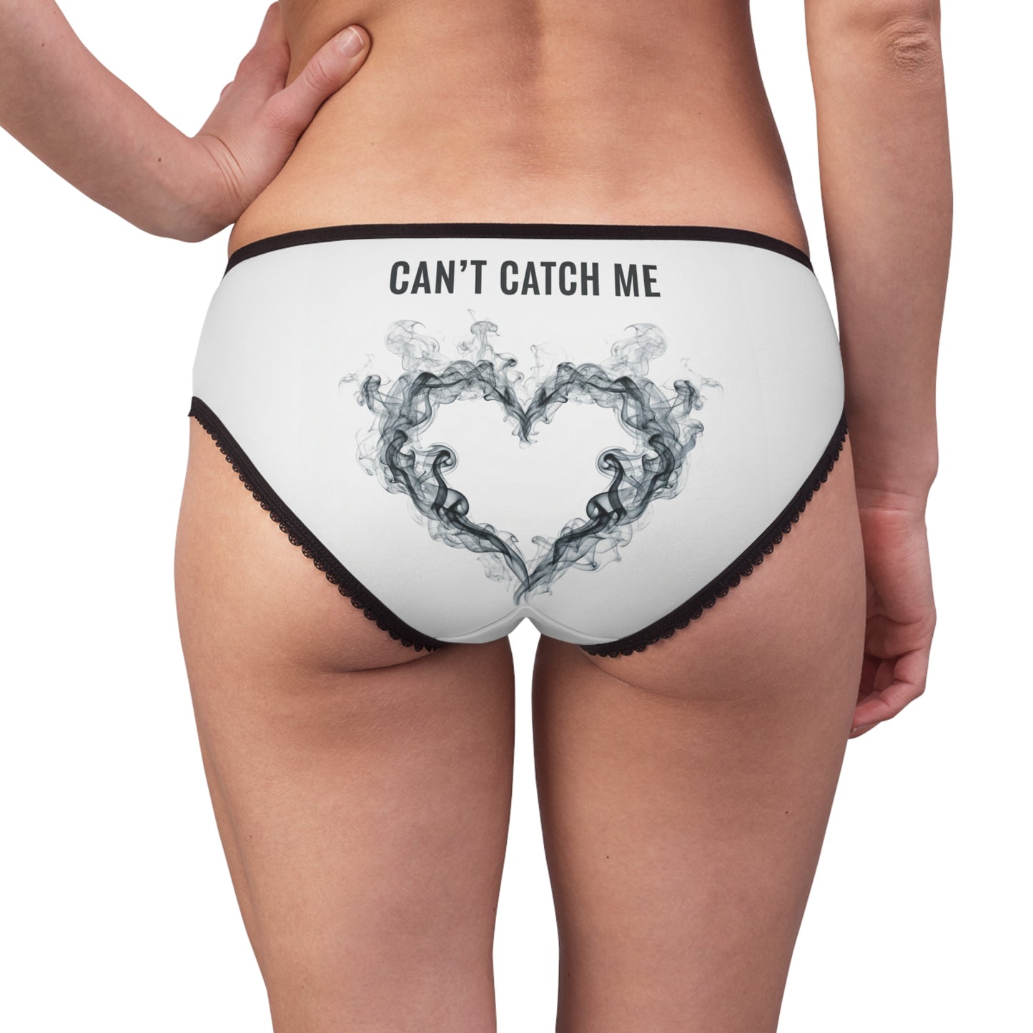 Can't Catch Me Heart Smoke Women's Briefs, Can't Catch Me Heart Pattern, Cute Lingerie, Comfortable Underwear, Everyday Wear, Gift for Her