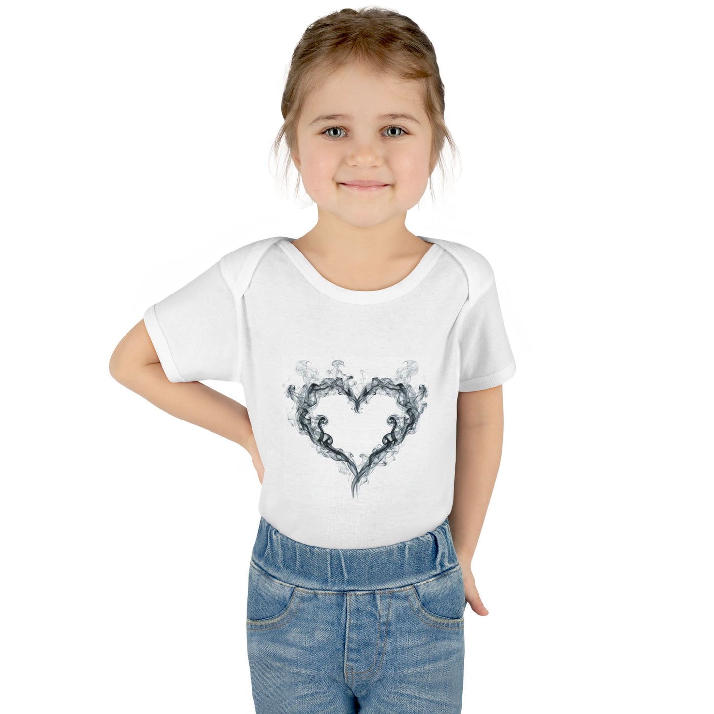 Infant Bodysuit – Smoky Heart Graphic Baby Onesie (Newborn Gift, Valentine’s Day)