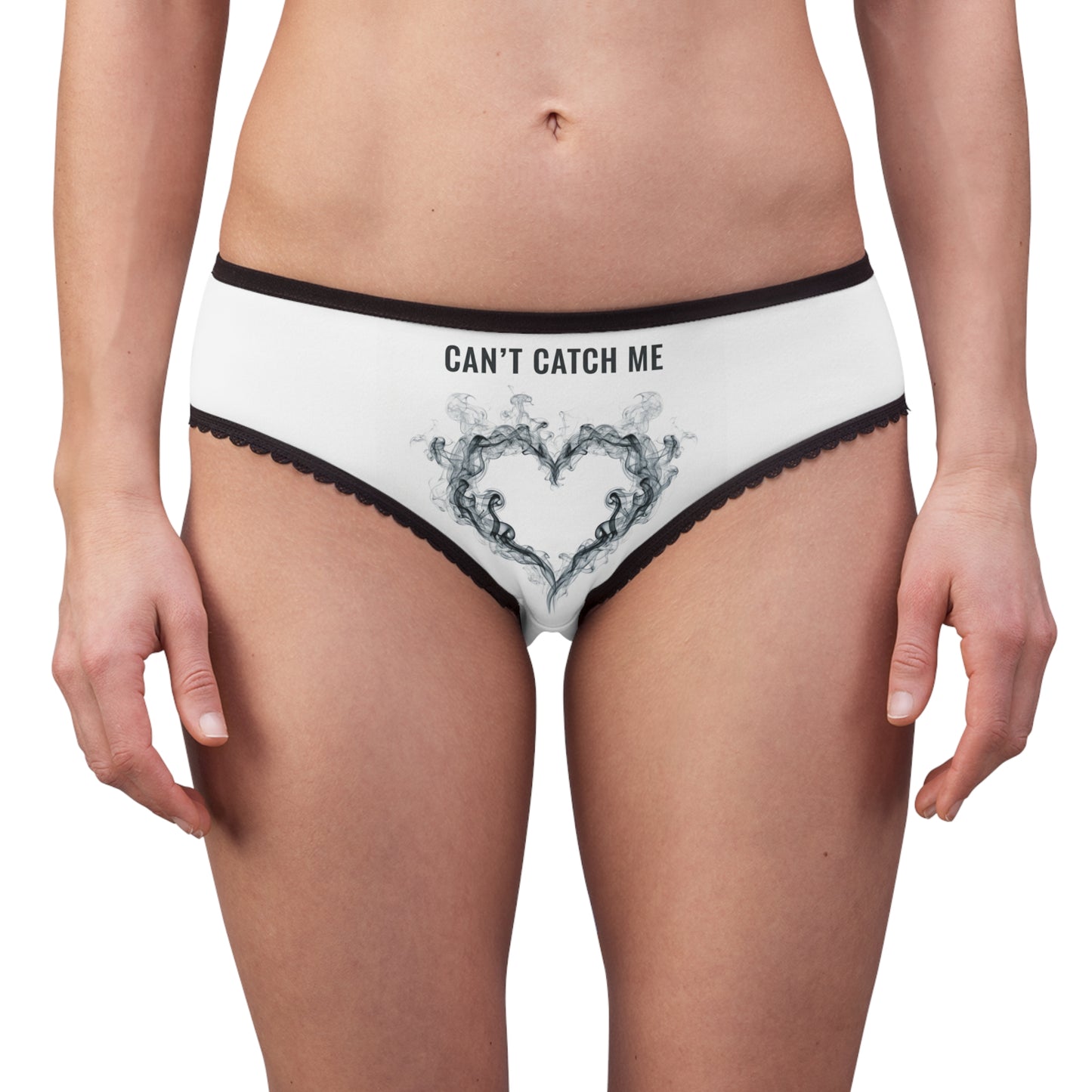 Can't Catch Me Heart Smoke Women's Briefs, Can't Catch Me Heart Pattern, Cute Lingerie, Comfortable Underwear, Everyday Wear, Gift for Her