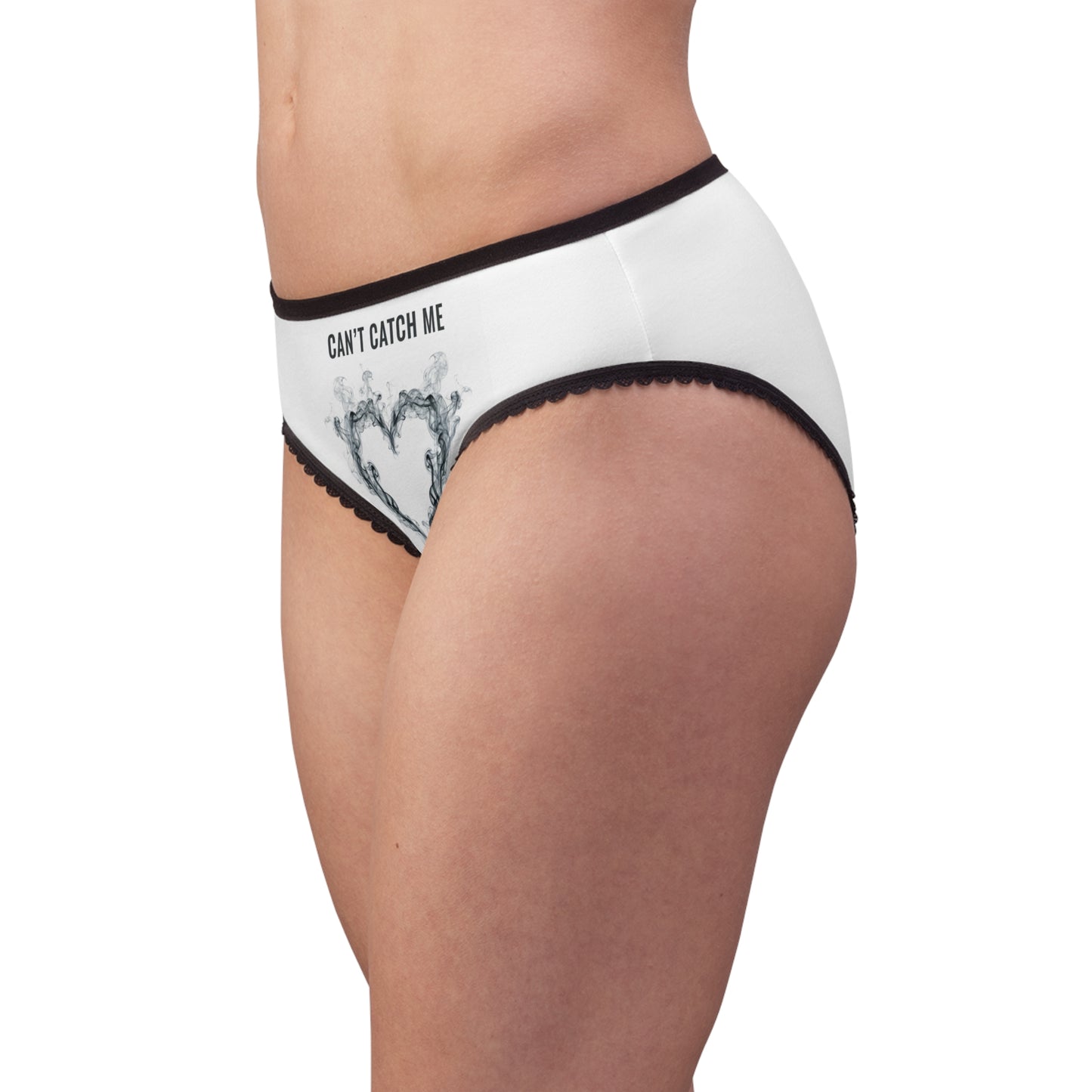 Can't Catch Me Heart Smoke Women's Briefs, Can't Catch Me Heart Pattern, Cute Lingerie, Comfortable Underwear, Everyday Wear, Gift for Her
