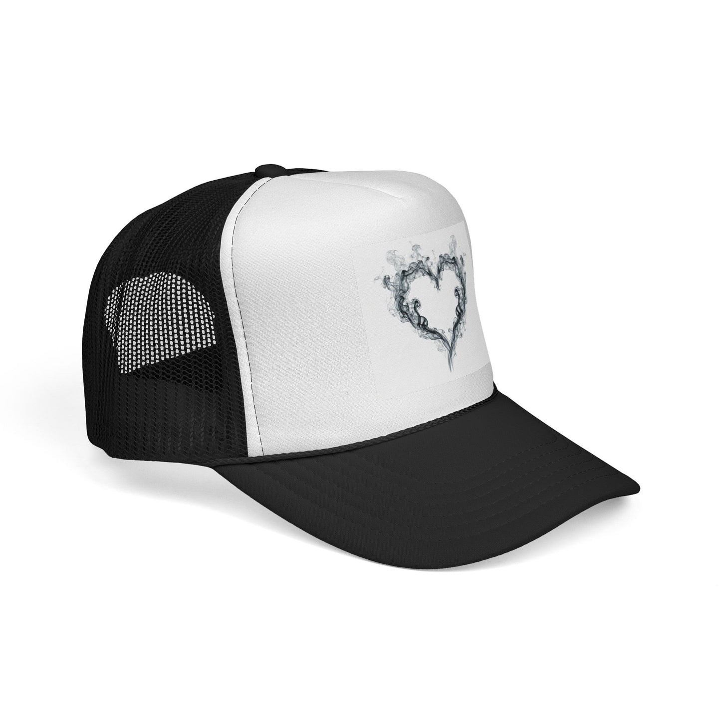 Can't Catch Me Heart Smoke Trucker Caps | Love Gifts, Trendy Accessories, Casual Outdoor Wear, Birthday Presents, Fashionable Headwear