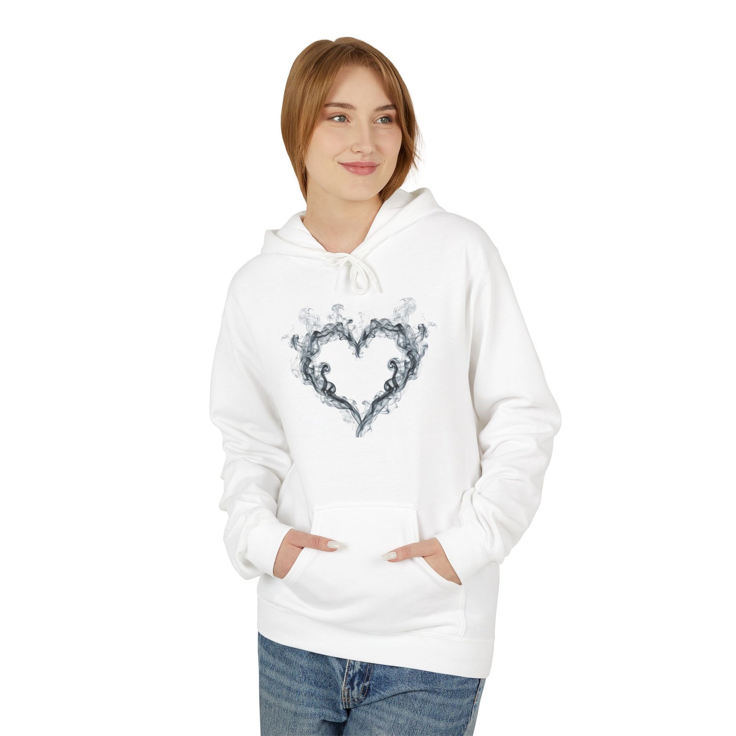 Can't Catch Me Heart Smoke Unisex Hoodie, Comfy Fleece, Valentine's Gift, Cozy Wear, Boho Style,