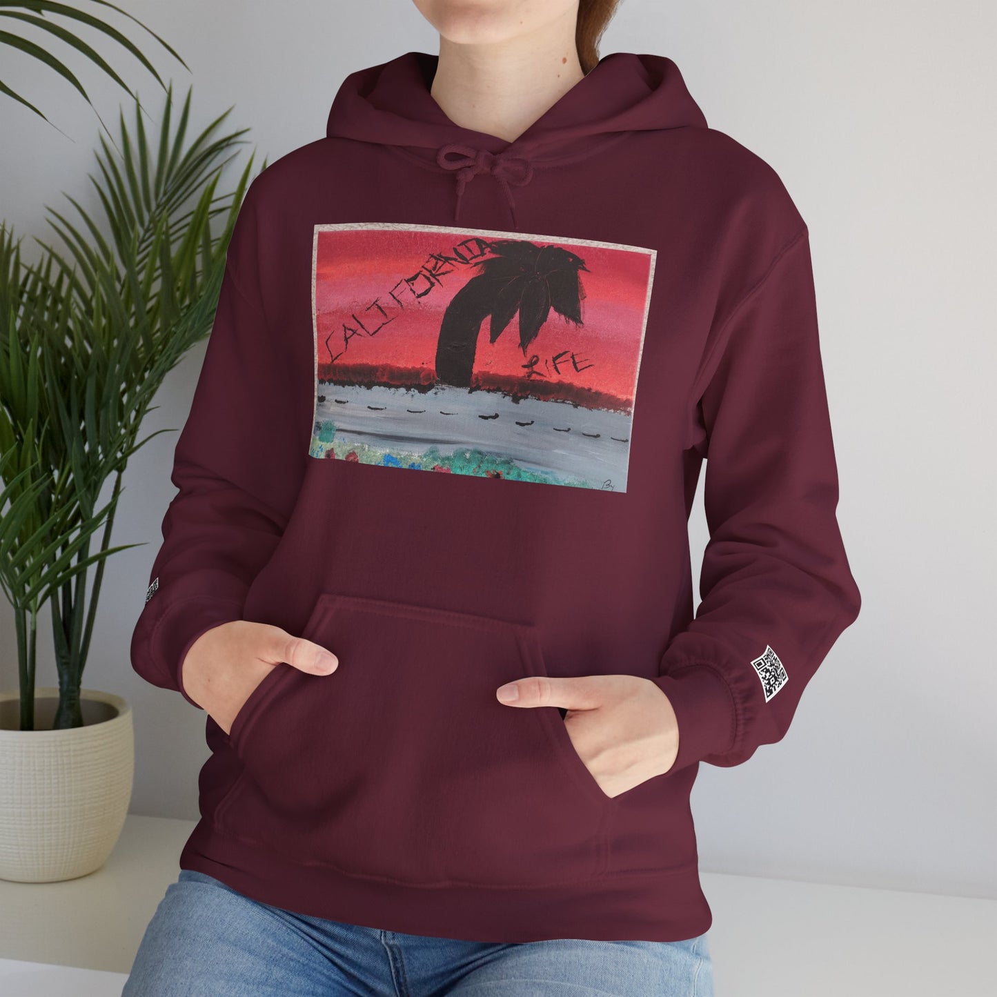 CALIFORNIA VIBES Heavy Blend Hoodie | Unisex Graphic Sweatshirt | Trendy Streetwear | Cozy Gift for Beach Lovers | Ideal for Casual Outings