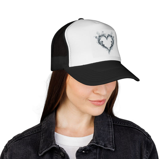 Can't Catch Me Heart Smoke Trucker Caps | Love Gifts, Trendy Accessories, Casual Outdoor Wear, Birthday Presents, Fashionable Headwear