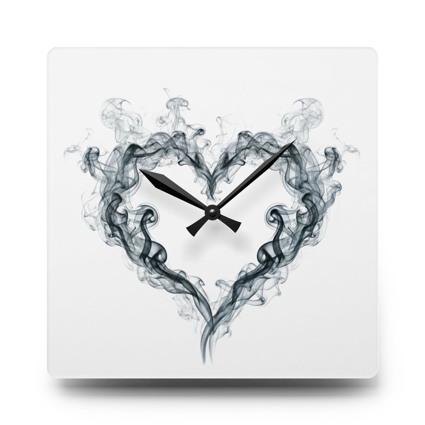 Acrylic Wall Clock — Smoky Heart Minimalist Wall Clock | Modern Romantic Home Decor