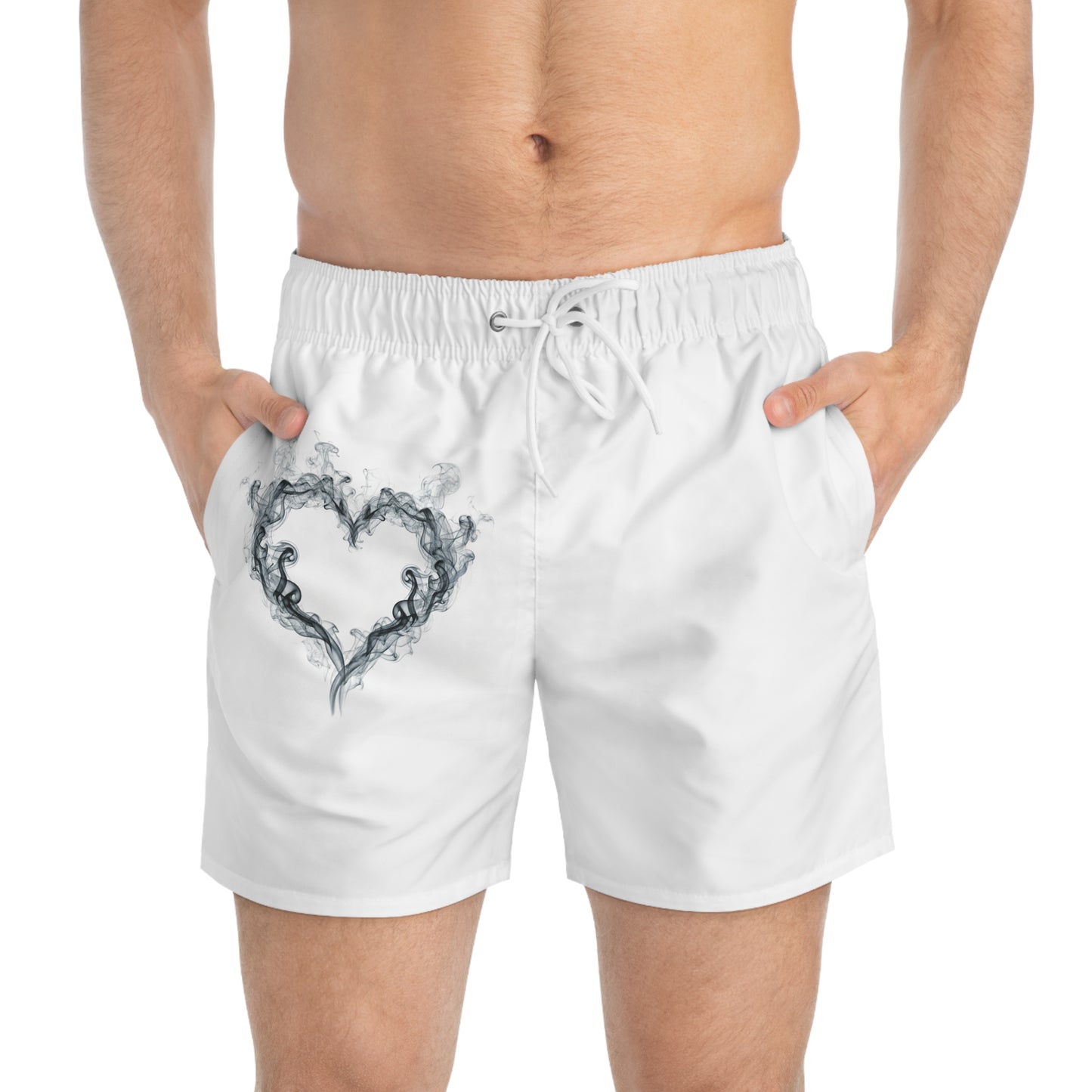 Swim Trunks — 'Can't Catch Me' Smoky Heart Beach Shorts