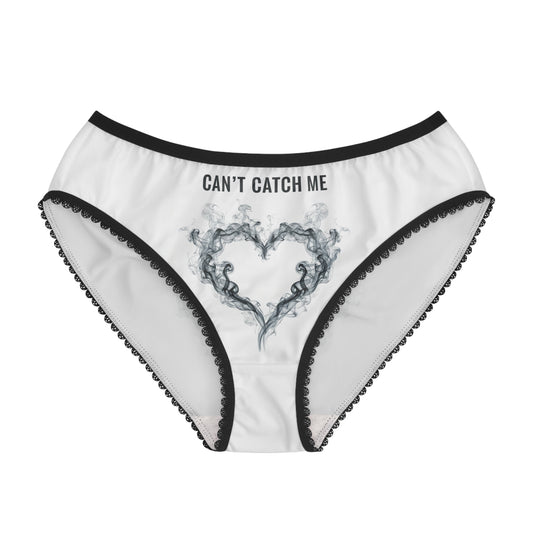 Can't Catch Me Heart Smoke Women's Briefs, Can't Catch Me Heart Pattern, Cute Lingerie, Comfortable Underwear, Everyday Wear, Gift for Her