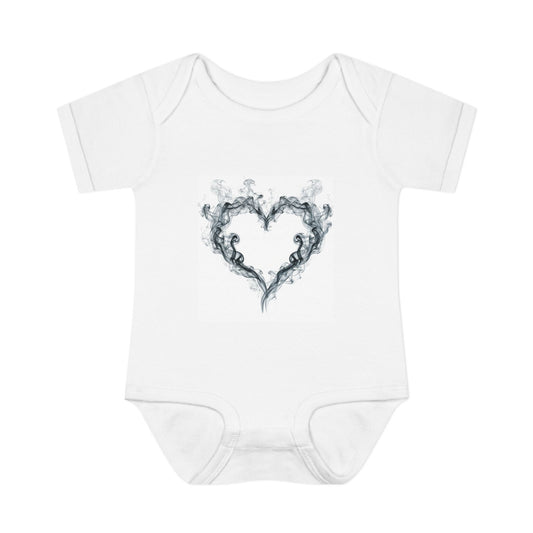 Infant Bodysuit – Smoky Heart Graphic Baby Onesie (Newborn Gift, Valentine’s Day)