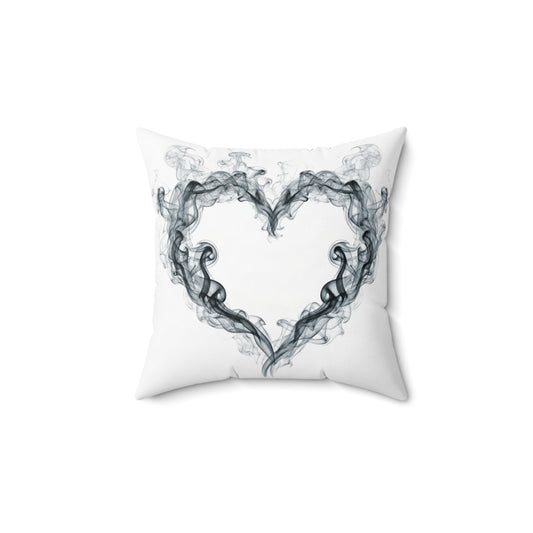 Smoky Heart Decorative Pillow - Modern Romantic Accent Cushion