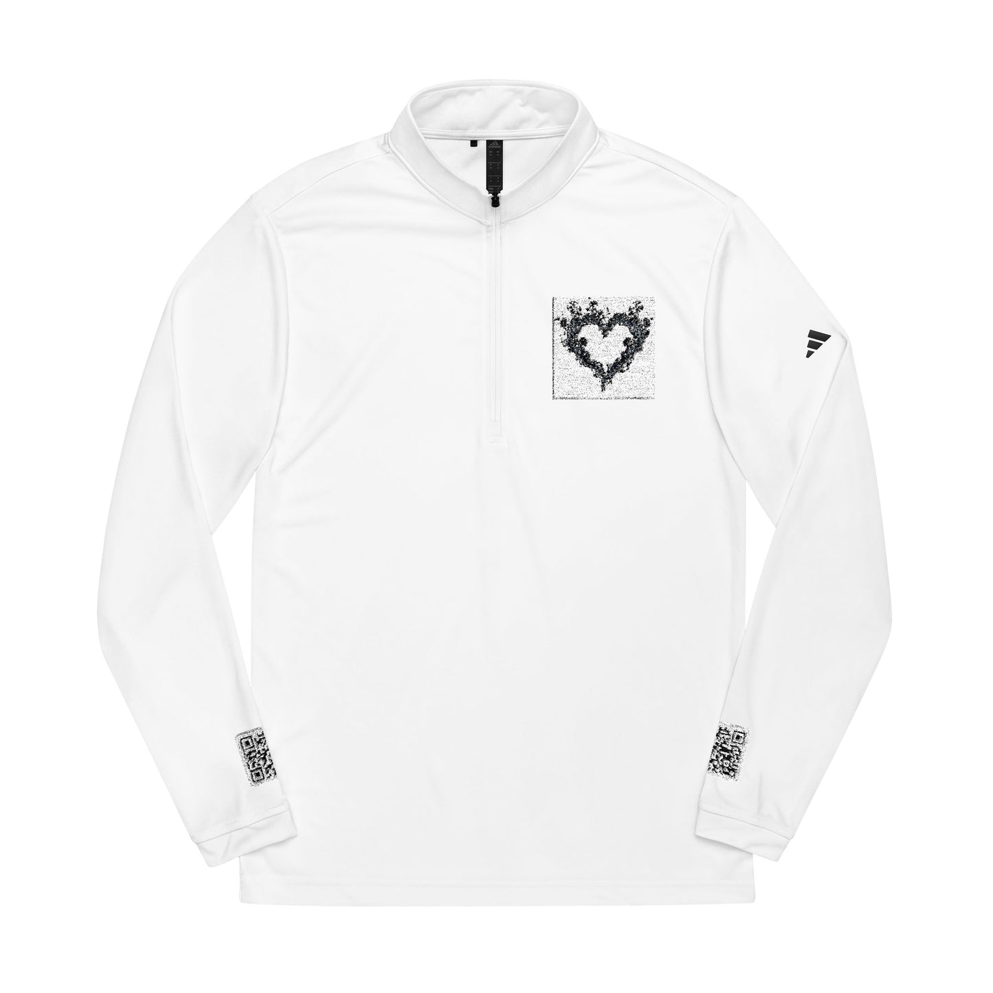 Embroidered Heart Quarter-Zip Pullover