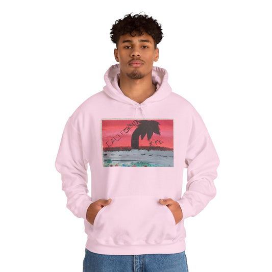 CALIFORNIA VIBES Heavy Blend Hoodie | Unisex Graphic Sweatshirt | Trendy Streetwear | Cozy Gift for Beach Lovers | Ideal for Casual Outings