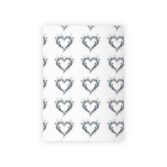 Heart Splash Wrapping Paper Roll — Black Ink Heart Pattern Gift Wrap