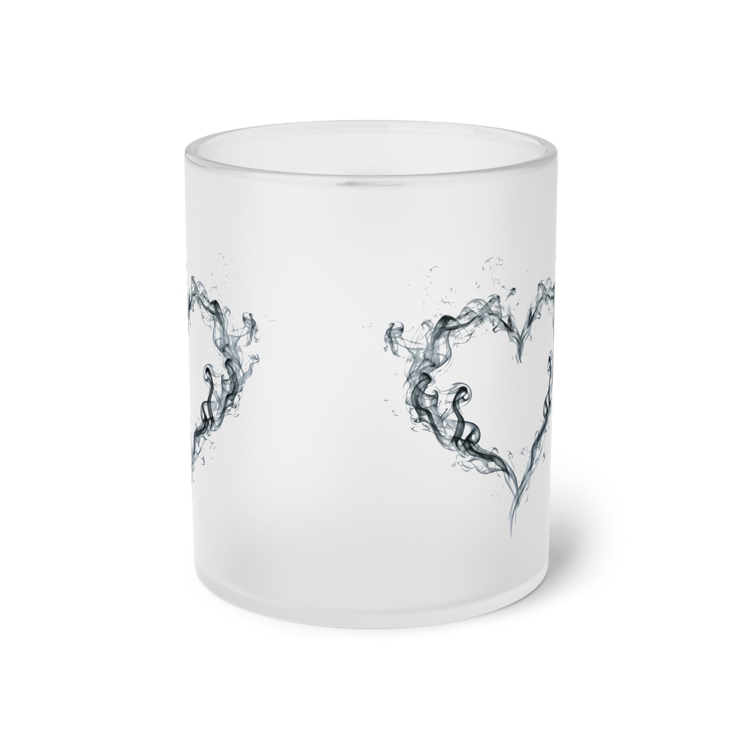 Frosted Glass Mug — Elegant Water Heart Frosted Coffee Mug