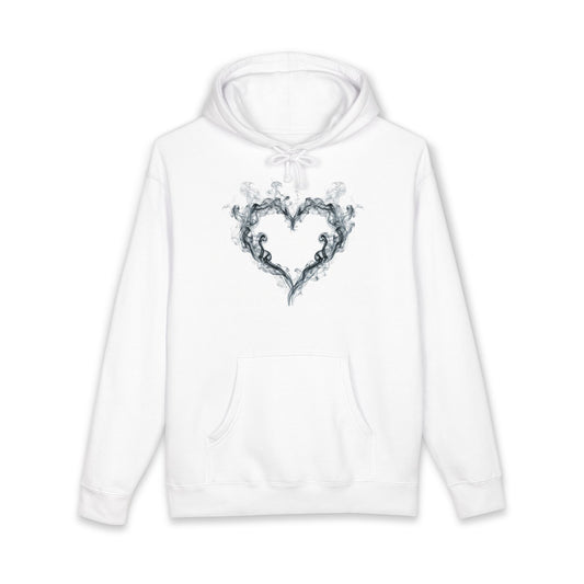 Water Heart Hoodie — Artistic Ink Splash Heart Pullover