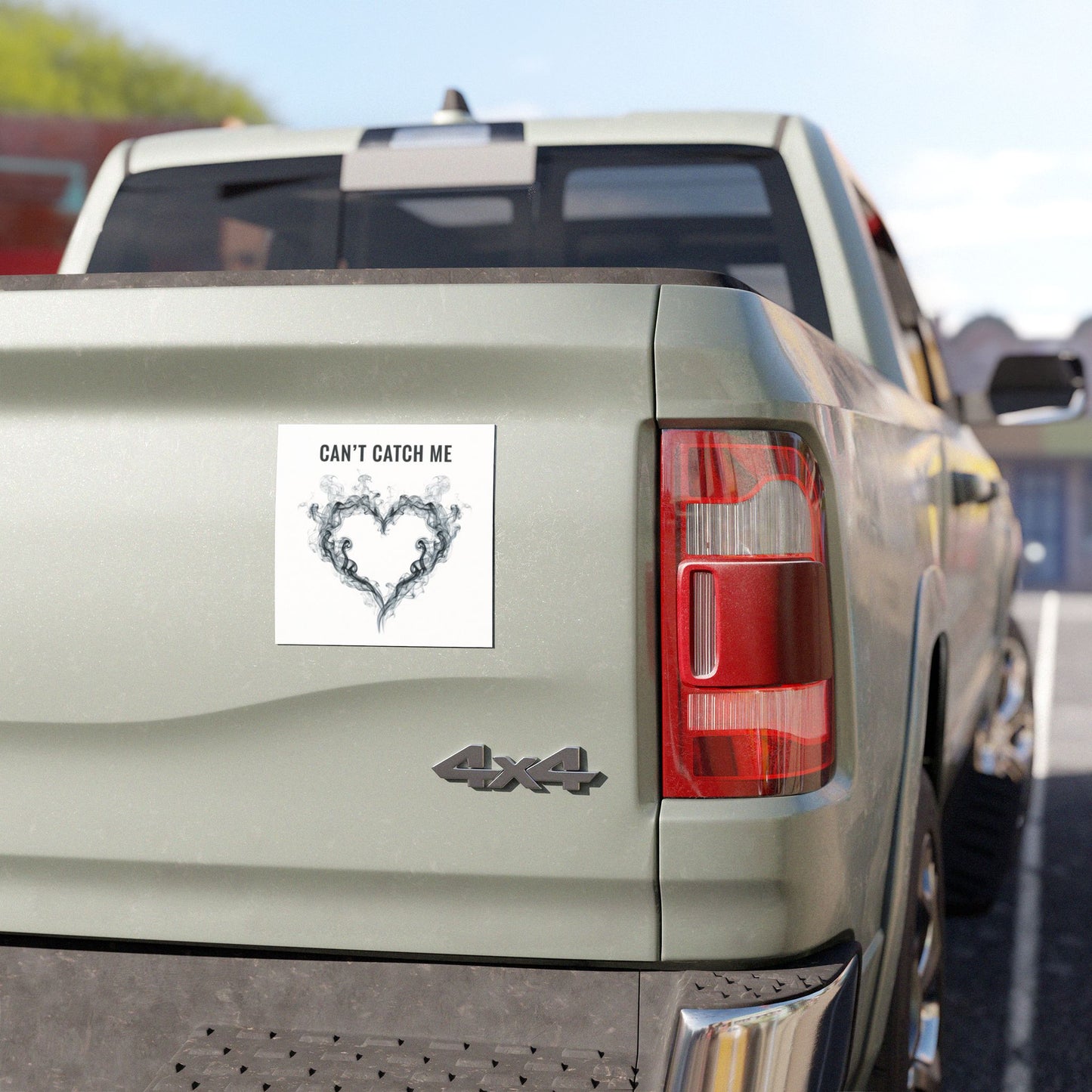 Can’t Catch Me Smoke Heart Car Magnet — Funny Romantic Bumper Magnet