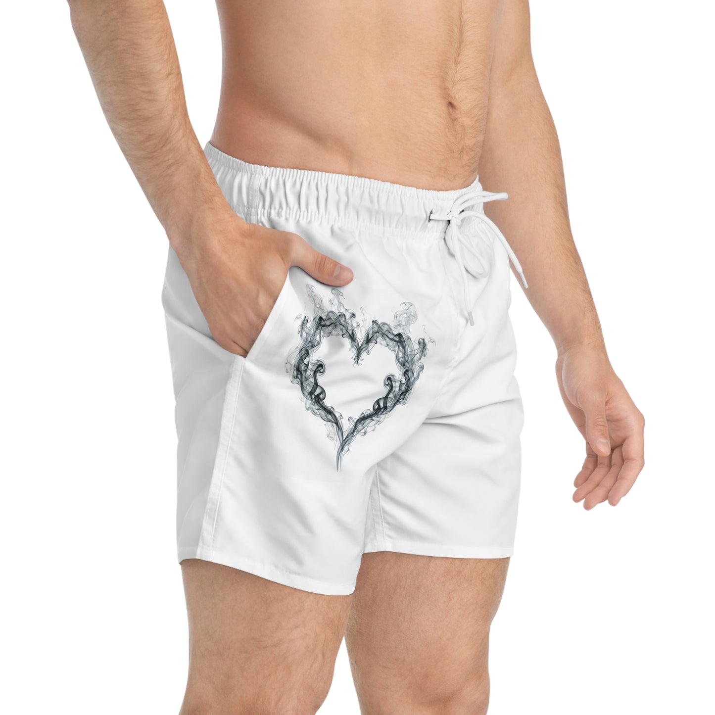 Swim Trunks — 'Can't Catch Me' Smoky Heart Beach Shorts