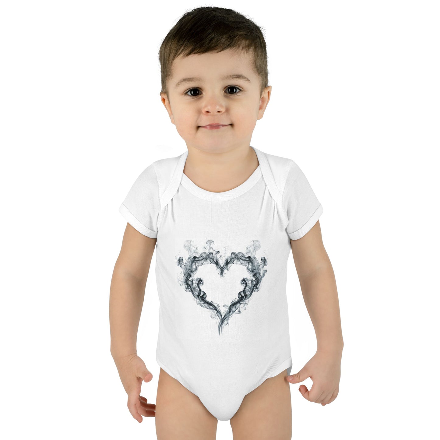 Infant Bodysuit – Smoky Heart Graphic Baby Onesie (Newborn Gift, Valentine’s Day)