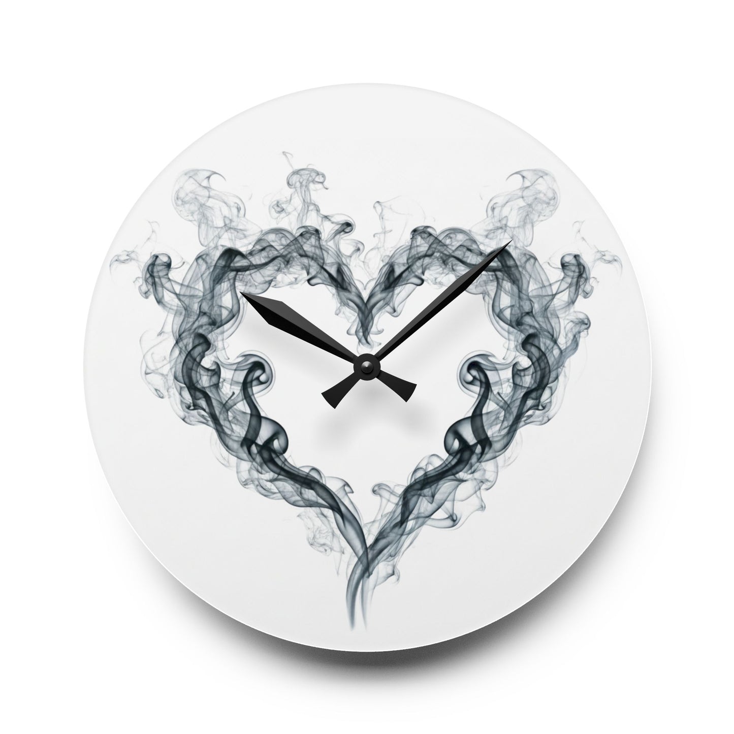 Acrylic Wall Clock — Smoky Heart Minimalist Wall Clock | Modern Romantic Home Decor