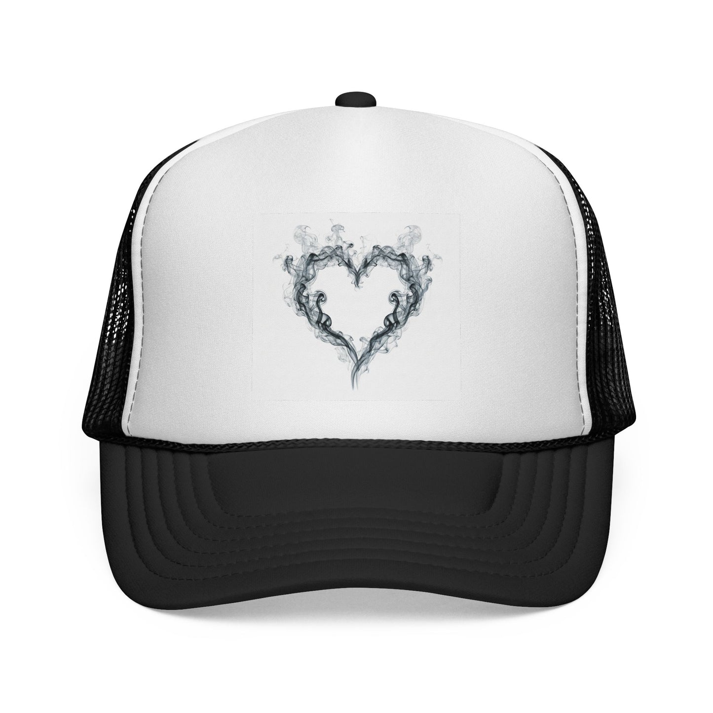 Can't Catch Me Heart Smoke Trucker Caps | Love Gifts, Trendy Accessories, Casual Outdoor Wear, Birthday Presents, Fashionable Headwear